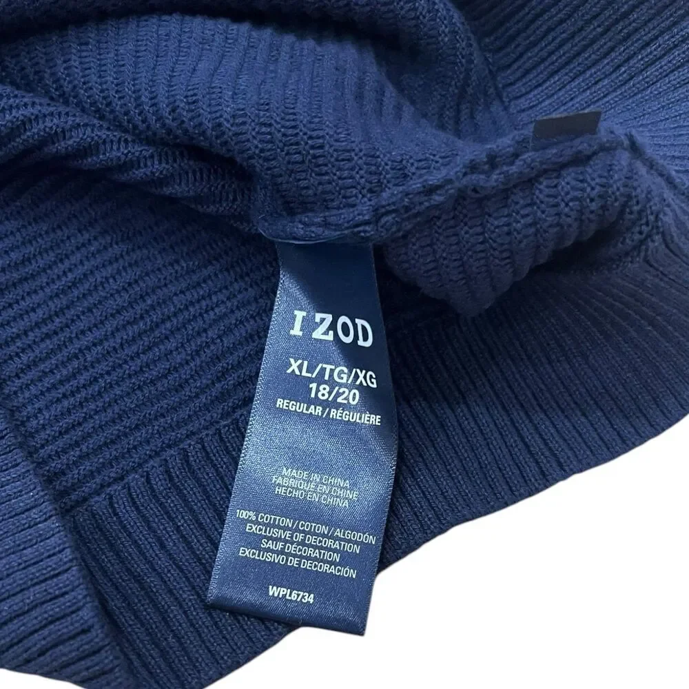 Izod Blue Ribbed Sweater Boys 18/20
